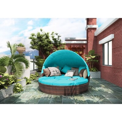 Keydra 70.9'' Wide Outdoor Wicker Patio Sectional with Cushions - Image 0
