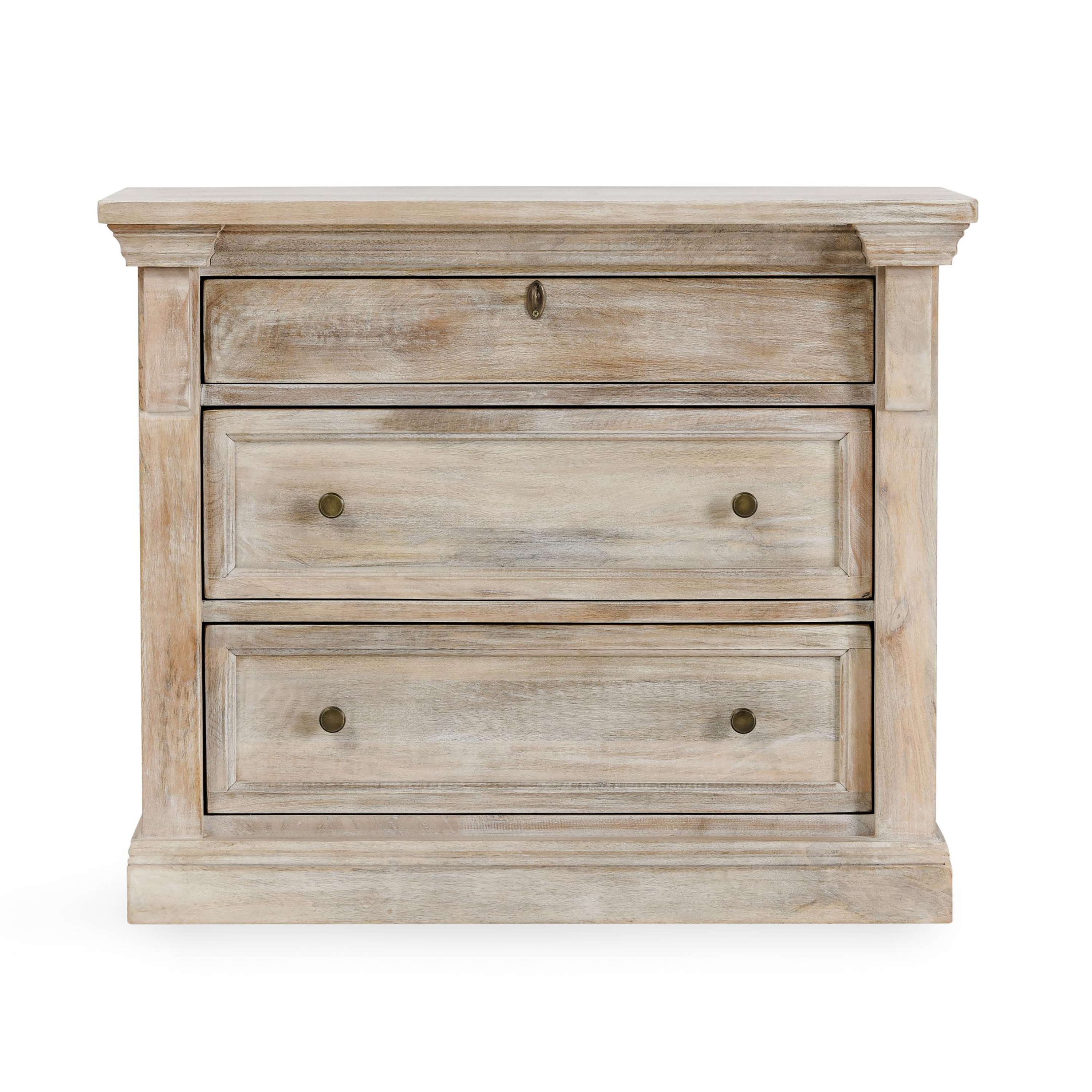 Adelaide Wood 3Dwr Nightstand Natural White Wash - Image 1