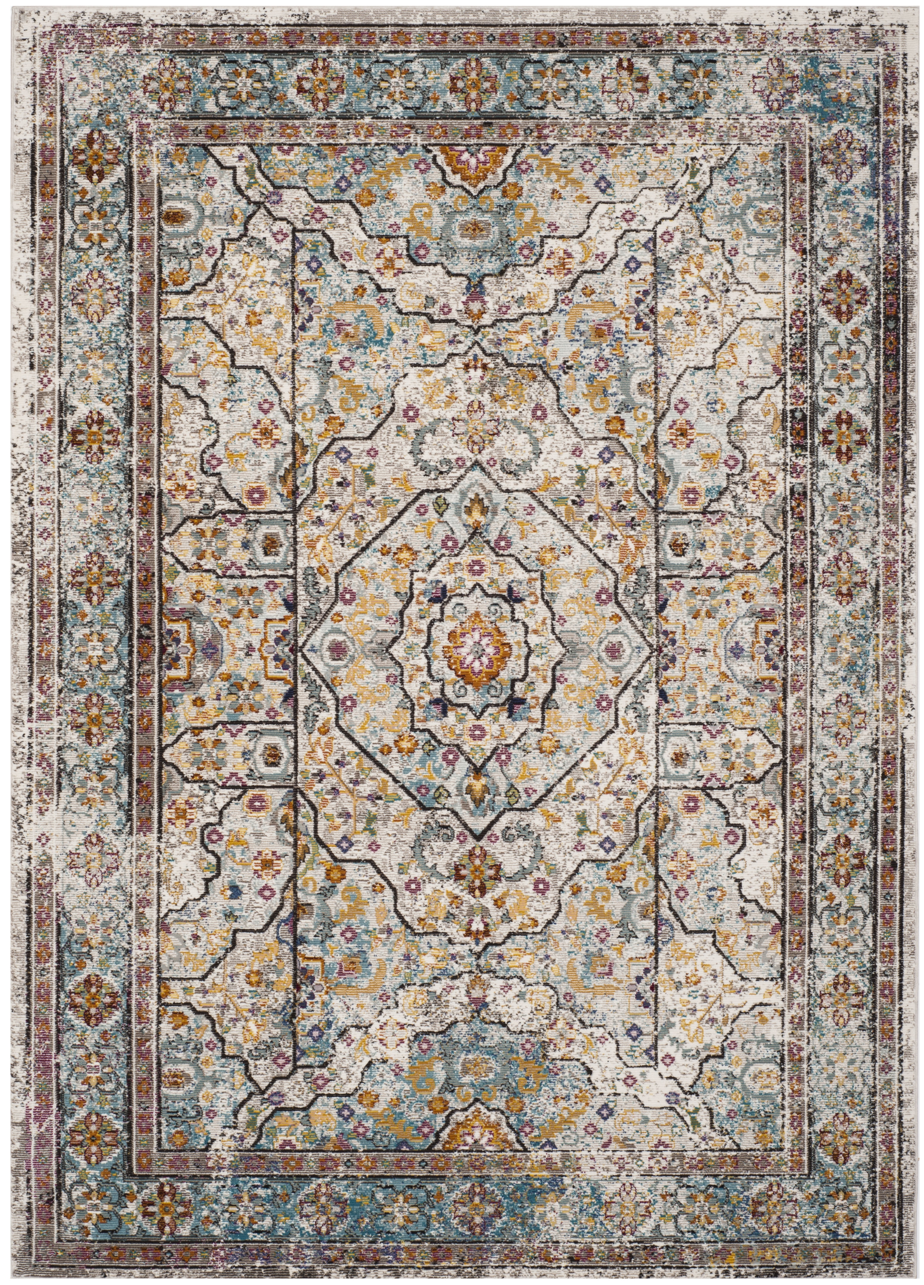 Arlo Home Woven Area Rug, ARA199C, Cream/Blue,  5' 1" X 7' 6" - Image 0