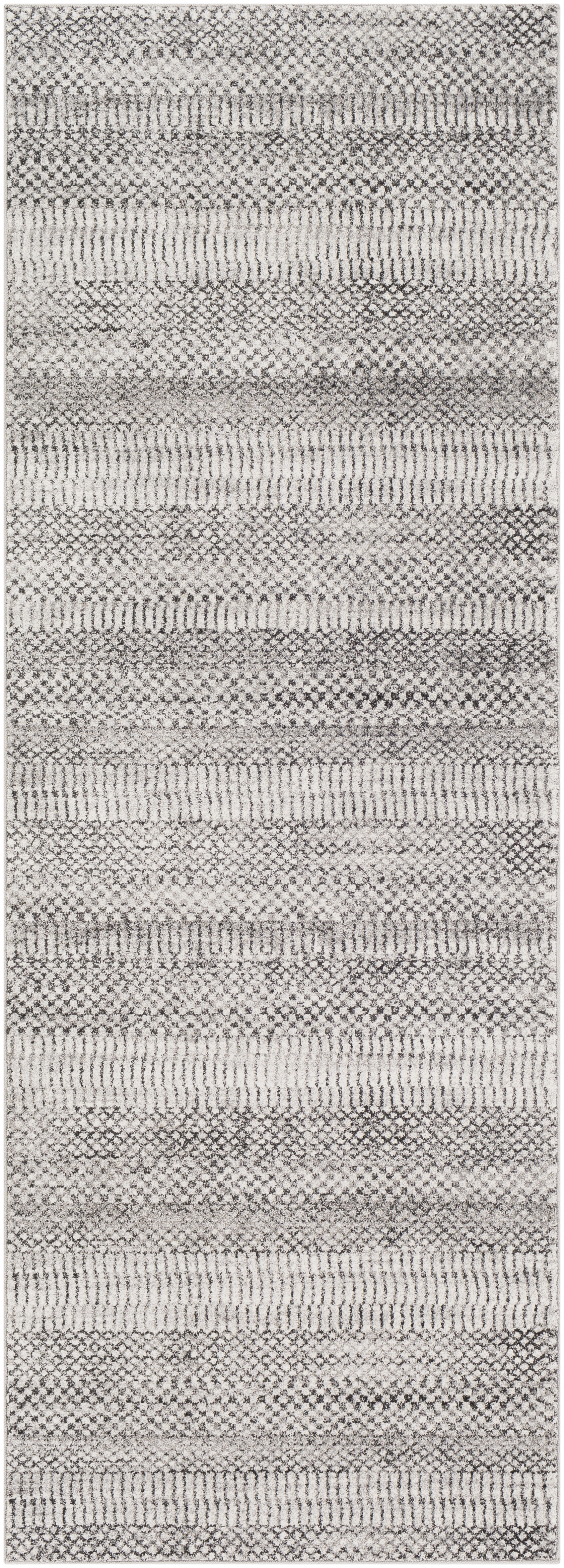 Nepali Gray Indoor 2'7" x 7'3" Machine Woven Rug - Image 0