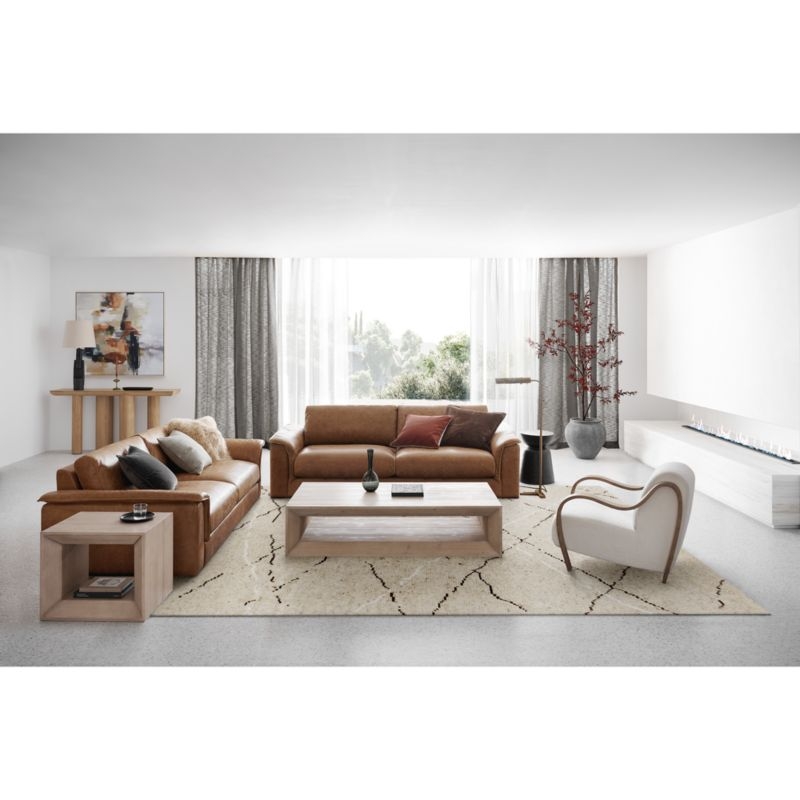 Hyde Pieced Suede 23x23 Brown Throw Pillow Cover - Image 3