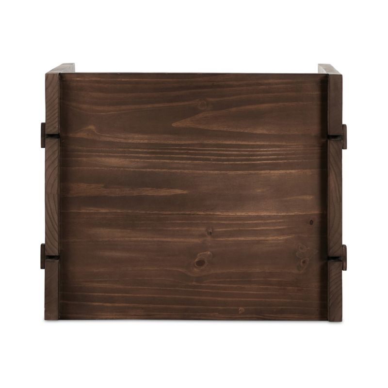 Oscar Brown Pine Wood Rectangular End Table - Image 7