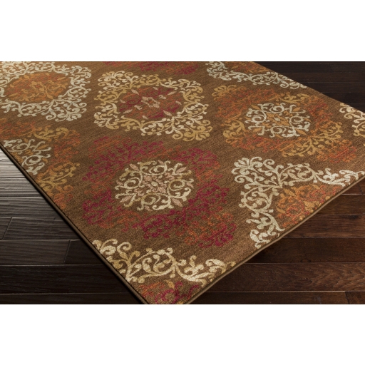 Arabesque Brown Indoor 8'10" x 12'10" Machine Woven Rug - Image 1
