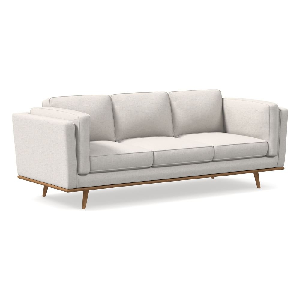 Zander 90" Sofa, Performance Coastal Linen, White, Almond - Image 0