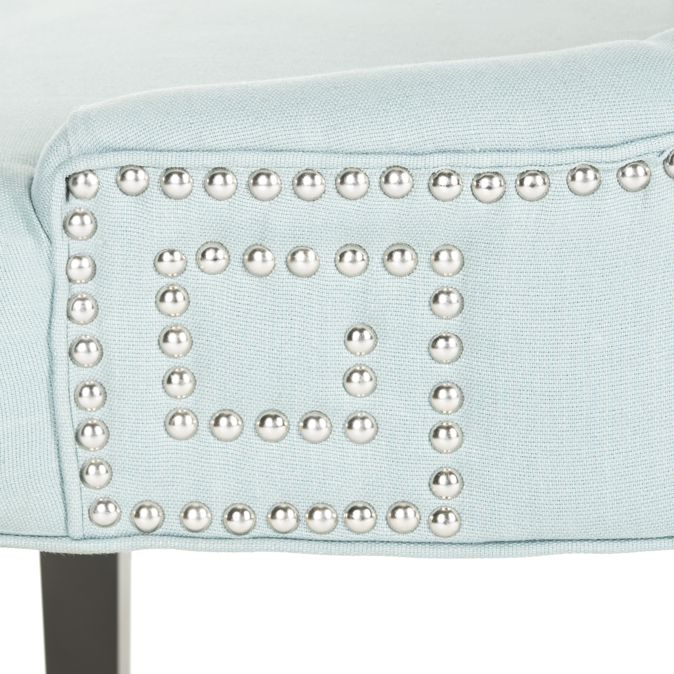 Gretchen 20''H Side Chair (Set Of 2) - Silver Nail Heads - Light Blue/Espresso - Arlo Home - Image 2