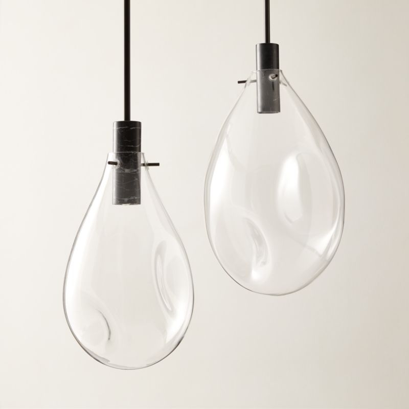 Calandra Glass And Black Marble Pendant Light Large - Image 4