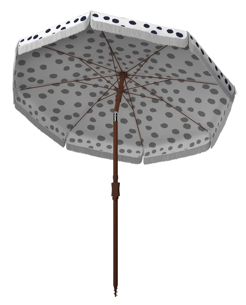 Sydney 6.5' Beach Umbrella - Navy/White - Safavieh - Image 2