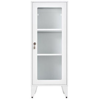 Storage Cabinet With 2 Adjustable Shelves 1 Door File Cabinet Metal Cupboard Office Locker For Bedroom Living Room Bathroom - Image 0