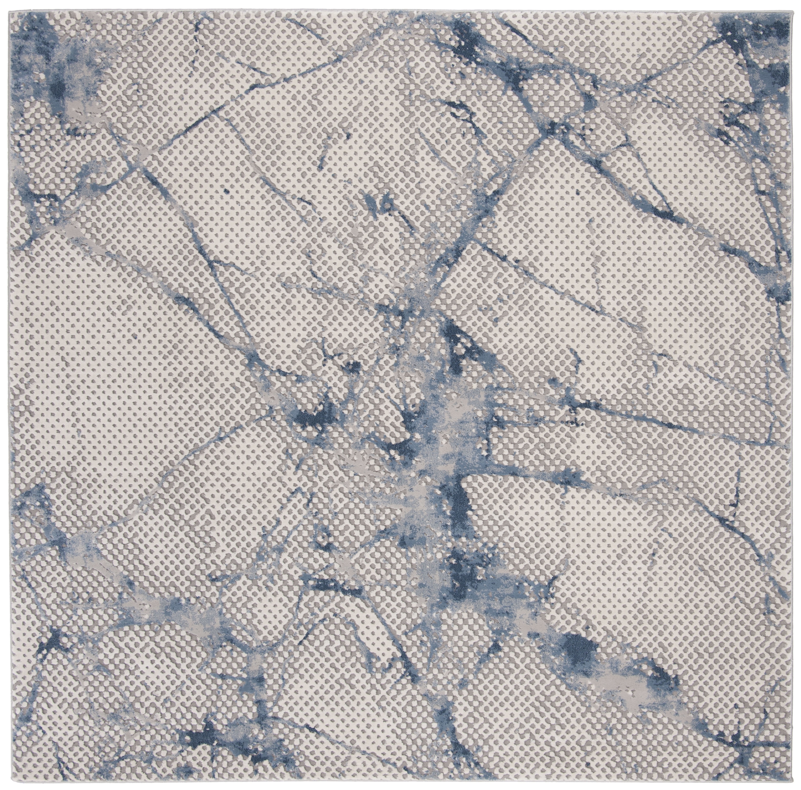 Arlo Home Woven Area Rug, MDW180N, Navy/Ivory,  6' 7" X 6' 7" Square - Image 0