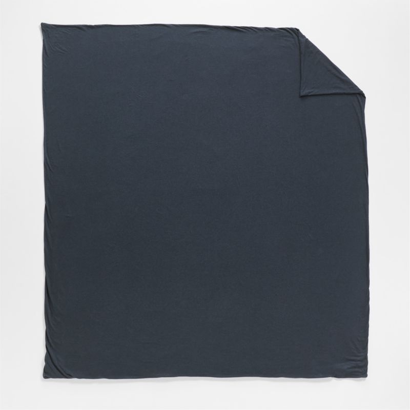 Cozysoft Organic Cotton Jersey Midnight Navy King Bed Sheet Set - Image 2