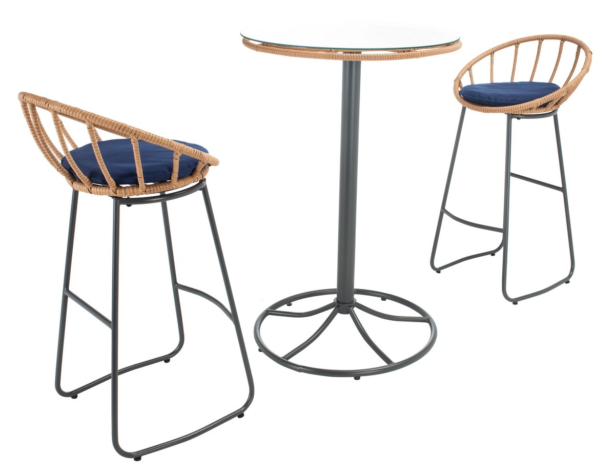 Lersa 3 Pc Lounger Set - Natural/Navy - Safavieh - Image 6