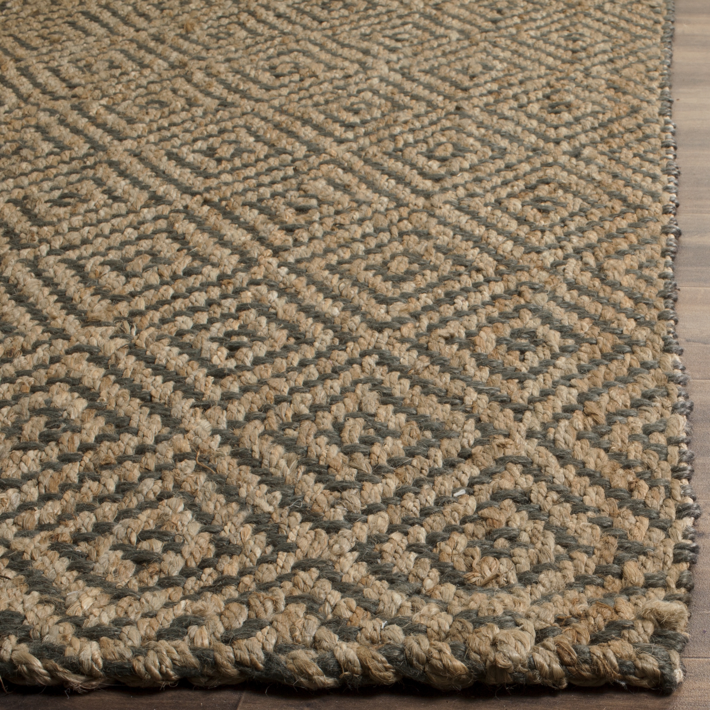 Arlo Home Hand Woven Area Rug, NF181D, Natural/Grey,  5' X 5' Square - Image 1