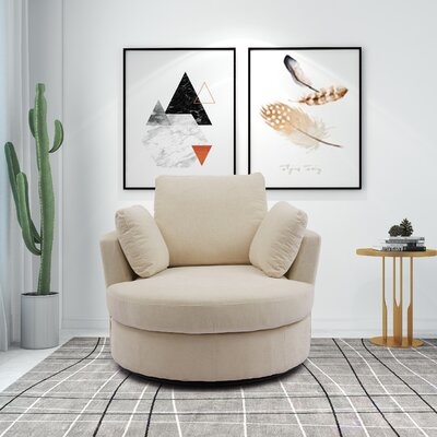 Dahlonega 42" Wide Swivel Barrel Chair - Image 1