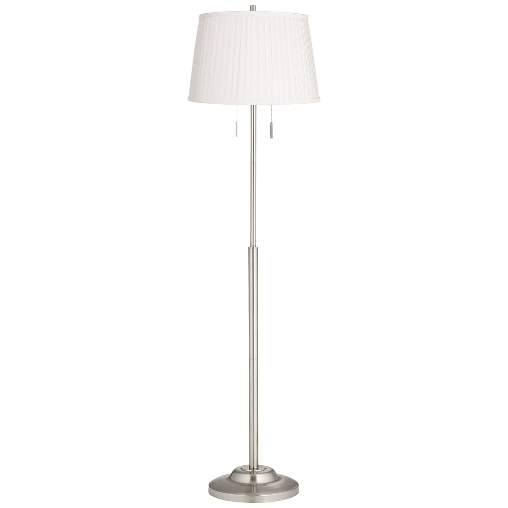 360 Lighting Abba 66" High Classic White Pleated Shade Floor Lamp - Image 0