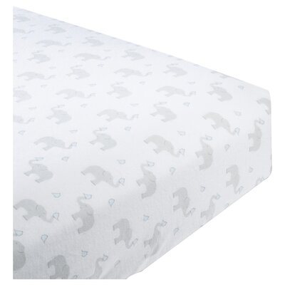 Grau Elephant and Chickies Cotton Fitted Crib Sheet - Image 0
