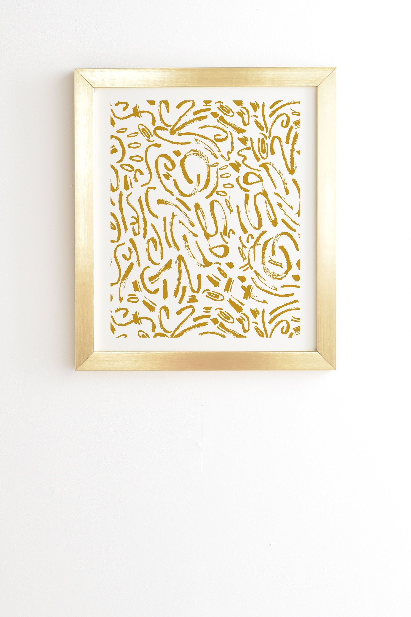 Marta Barragan Camarasa Wildness abstract brushstrokes Gold Framed Wall Art - 20" x 20" - Image 0