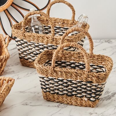 Rectangle Woven Jute Baskets W/ Top Handles (set Of 2) - Image 0