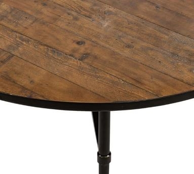 Juno Reclaimed Wood Round Dining Table, Dark Bronze - Image 1