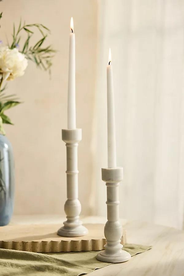 White Marble Taper Holder - Image 0