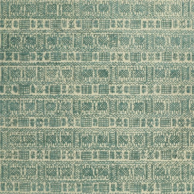 Girona Wool Handwoven Green Area Rug 6'x9' - Image 0