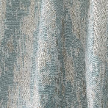 Bark Texture Jacquard Curtain, Dusty Blue, 48"x84" - Image 1