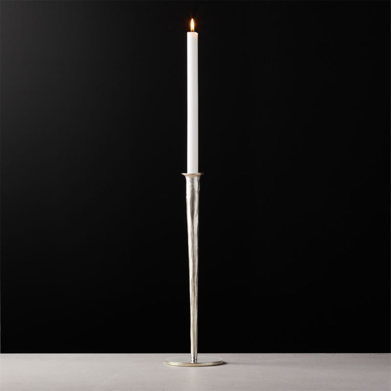 Forged Silver Taper Candle Holder Medium - Image 3