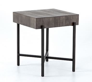 Fargo Reclaimed Wood End Table, Distressed Gray - Image 0