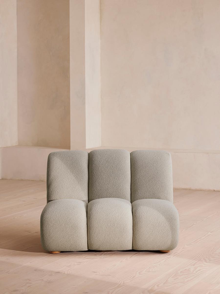 Noelle Sectional Armchair, Textured Wool Boucle, Pistachio, US - Image 0