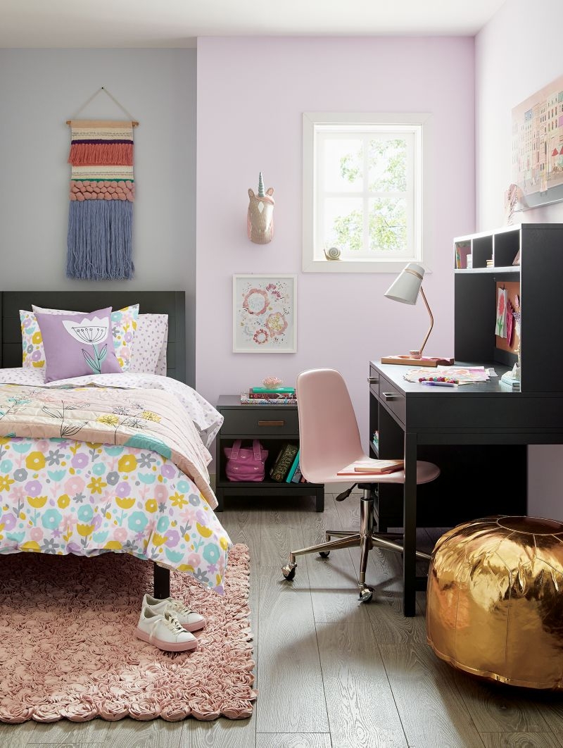 Parke Charcoal Wood 2-Drawer Kids Desk with Hutch - Image 4