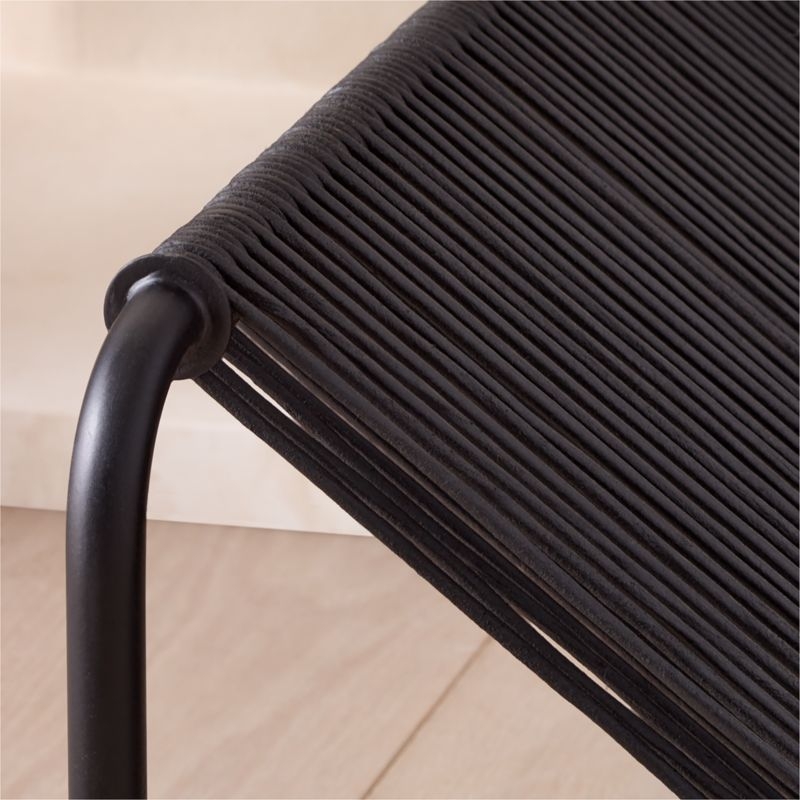 Alsina Corded Black Leather Log Holder - Image 2