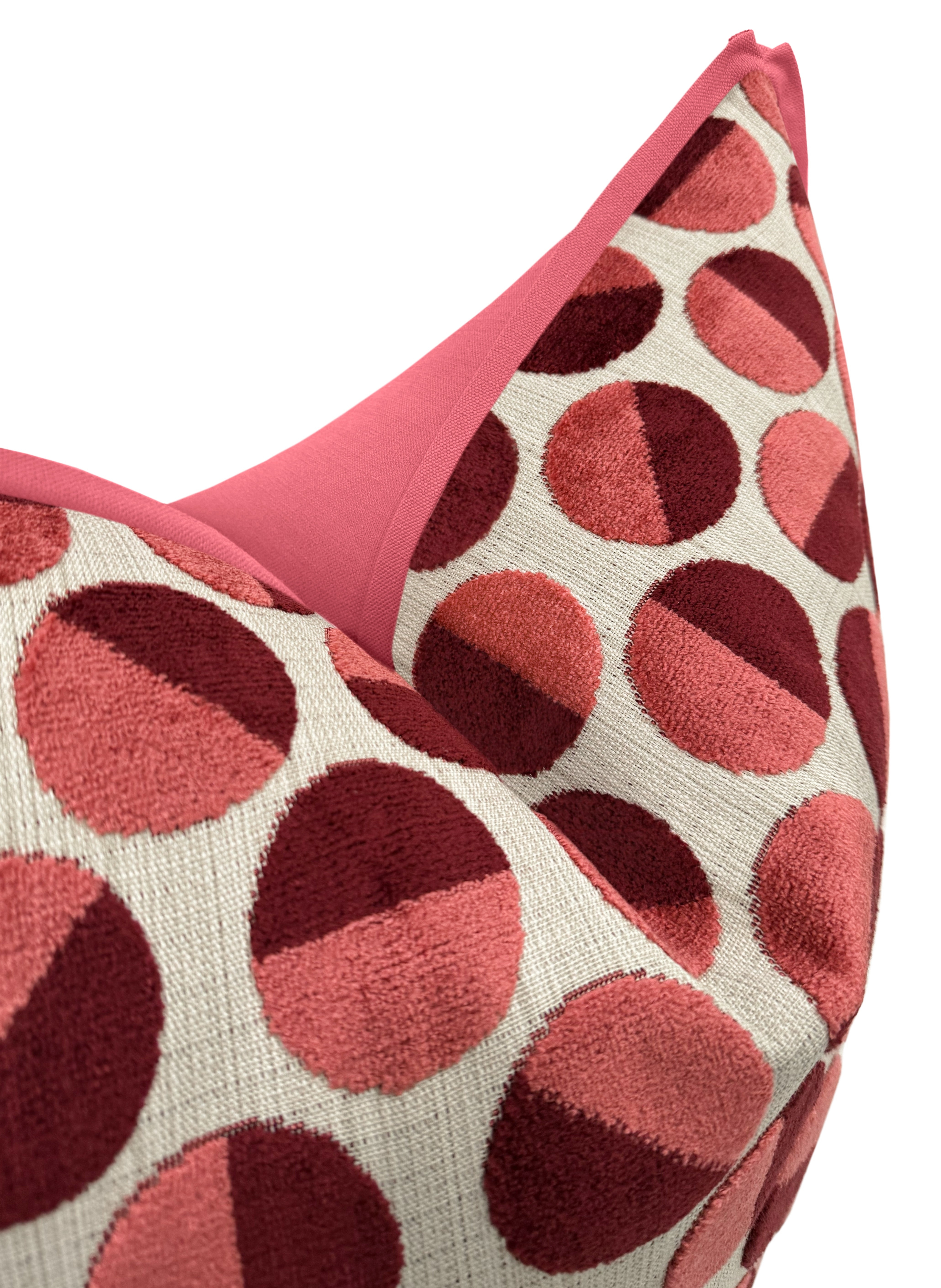 BROOKLYN CUT VELVET // PERSIMMON | LDC - SAMPLE 4" X 4" / BUTTERFLY FLANGE / Rosé Pink - Image 0