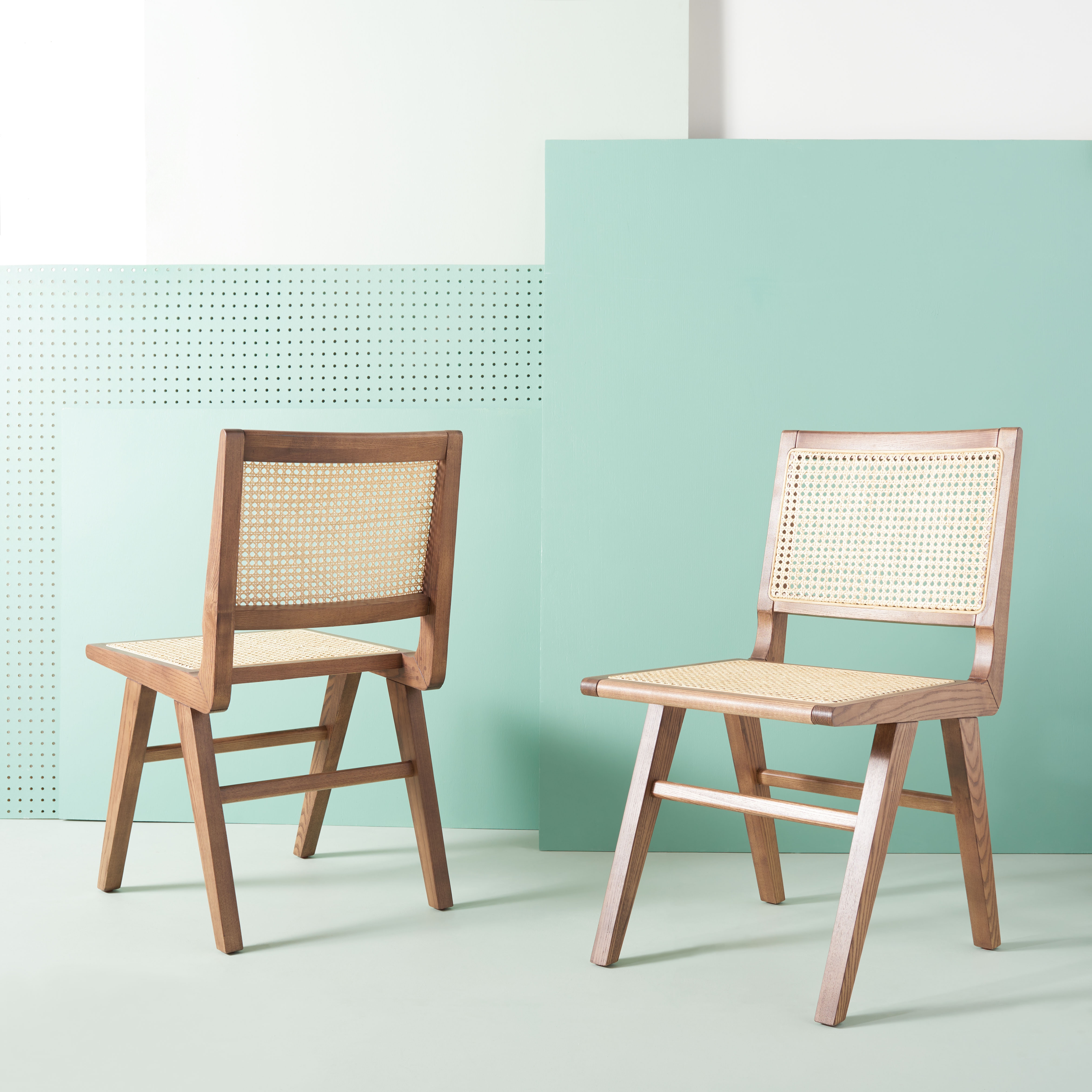 Hattie French Cane Dining Chair - Walnut/Natural - Image 1