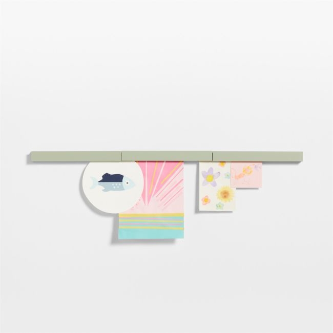 Modern Sage Wood Kids Gallery Art Rail - Image 0