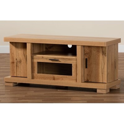 Modern Contemporary Home Office Entertainment TV Stand OAK BROWN FINISHED - Image 0