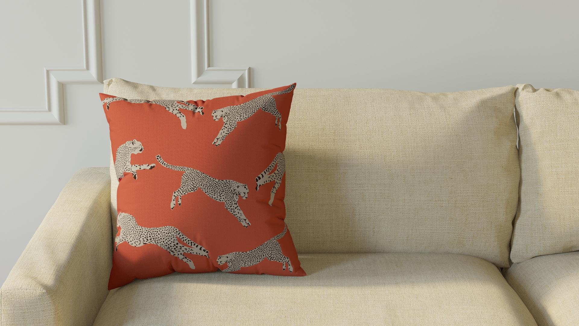 Throw Pillow 18", Henna Cheetah, 18" x 18" - Image 2