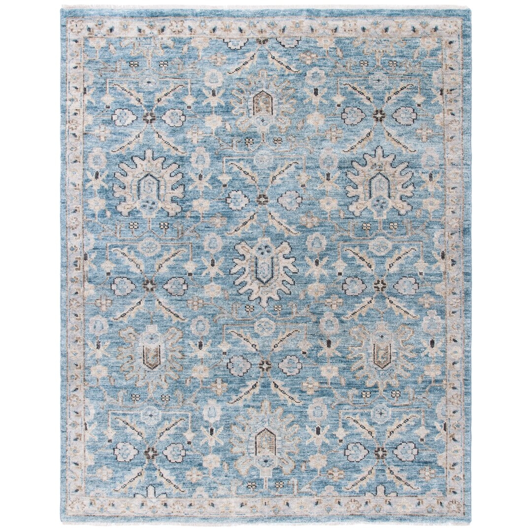 Safavieh Oriental Hand-Knotted Blue / Beige Area Rug - Image 0