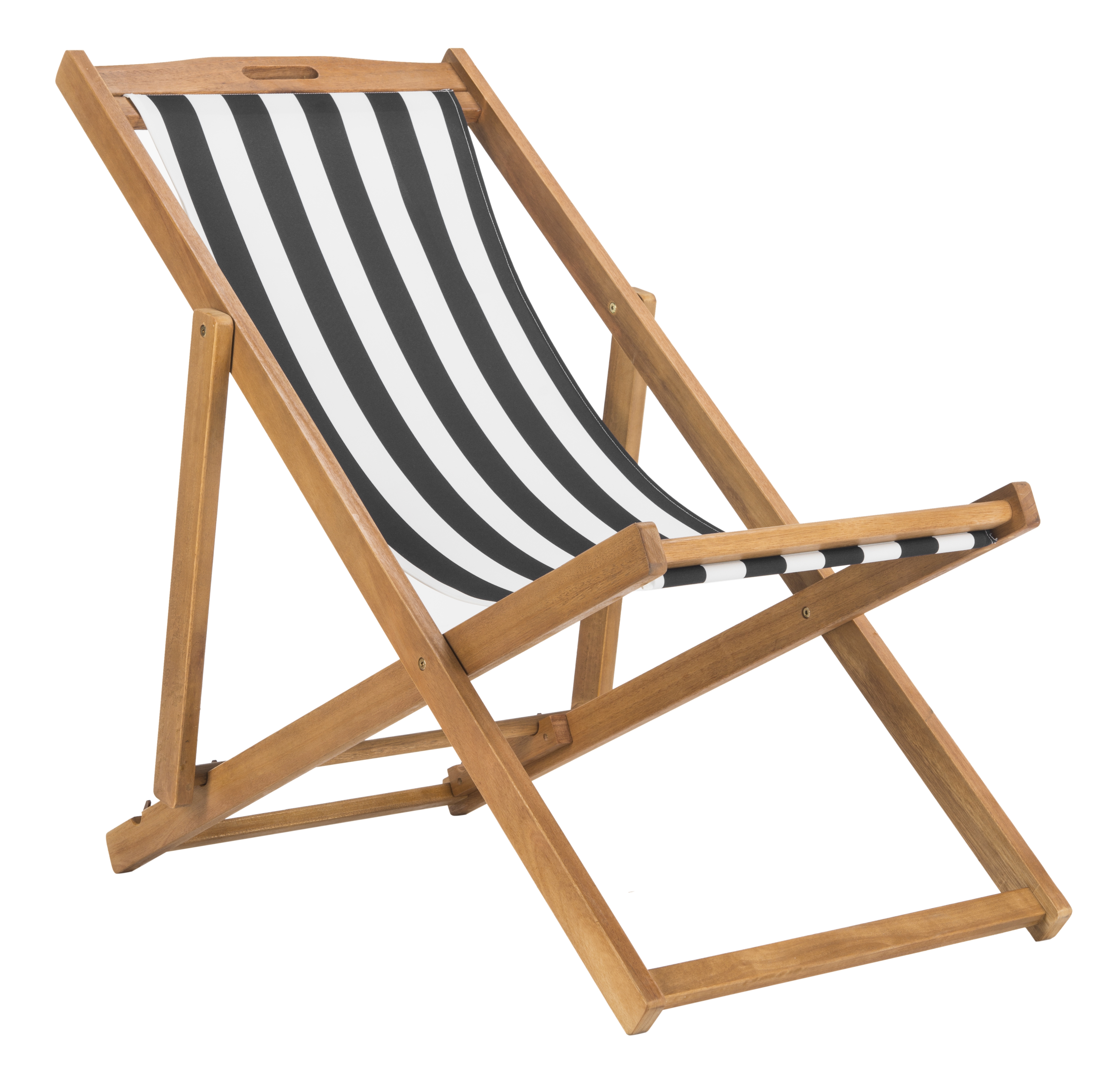 Loren Foldable Sling Chair - Natural/Black/White - Arlo Home - Image 2