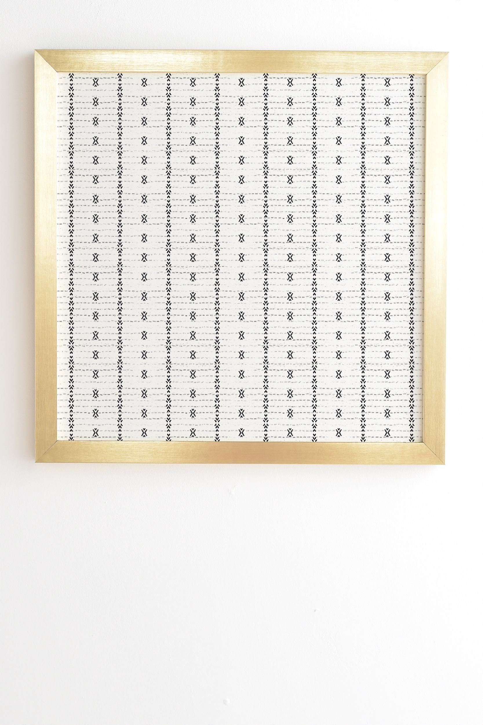 French Linen Tribal Stripe by Holli Zollinger - Framed Wall Art Basic Gold 20" x 20" - Image 1