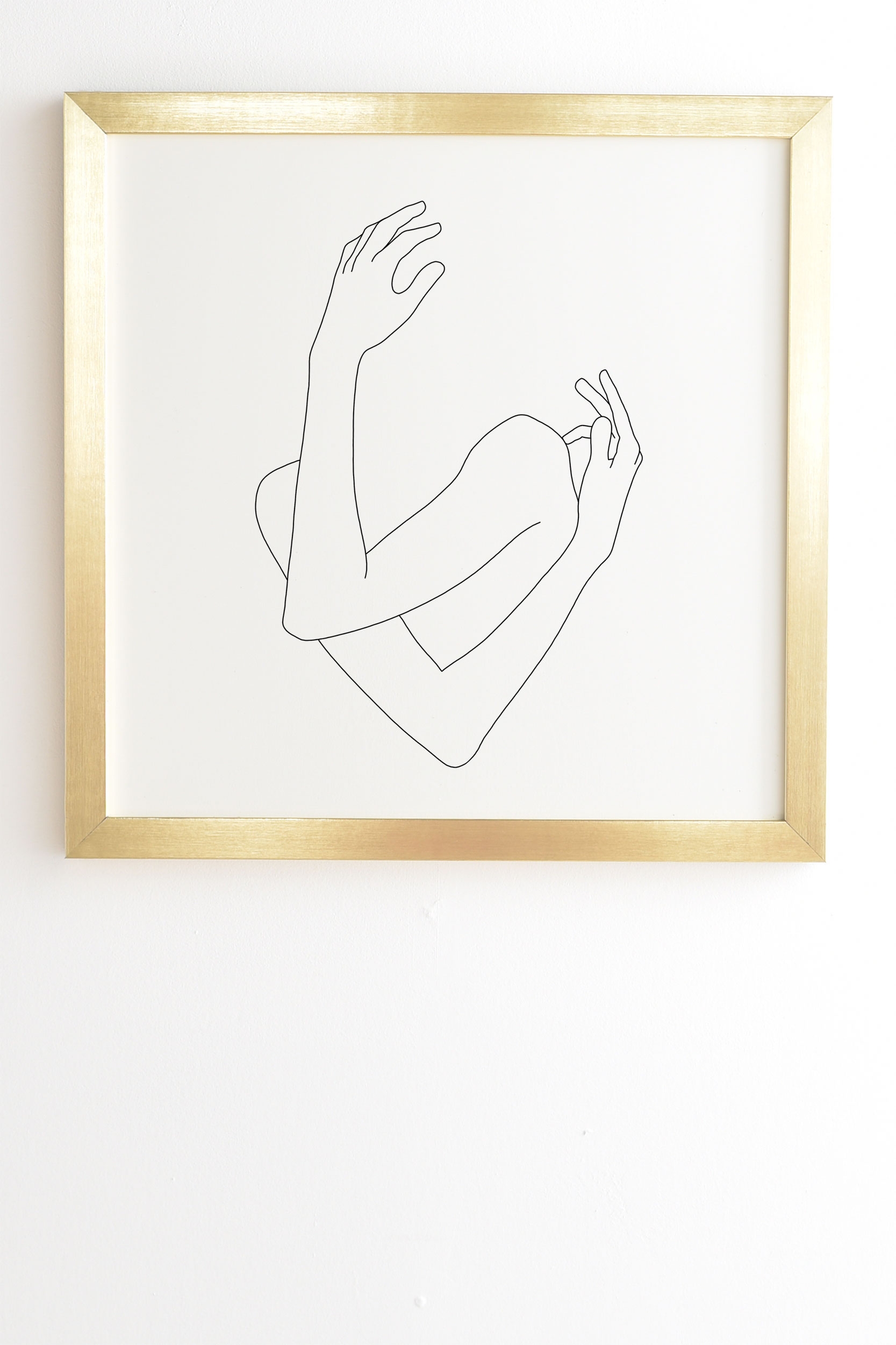 Crossed Arms Illustration Jill by The Colour Study - Framed Wall Art Basic Gold 20" x 20" - Image 1