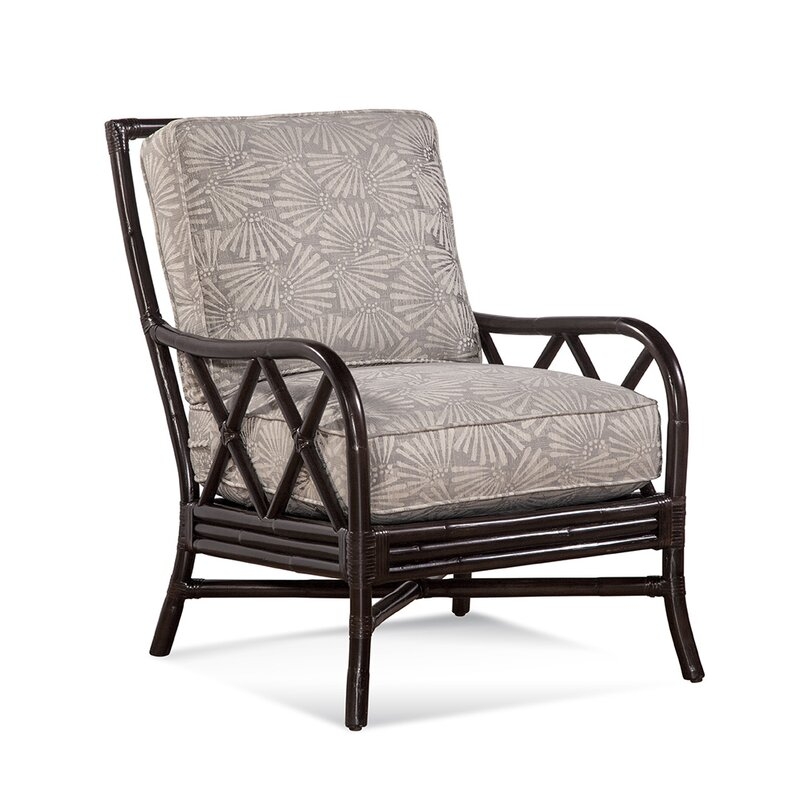 Braxton Culler Santiago Armchair Upholstery: Brown Textured Plain; 0863-84, Finish: Harbor Blue - Wood - Image 0