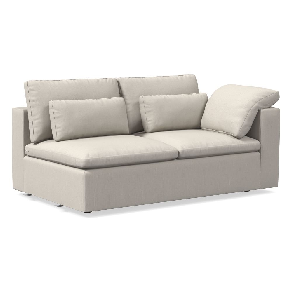 Harmony Modular Right Arm Sofa, Down, Performance Yarn Dyed Linen Weave, Alabaster, Concealed Supports - Image 0