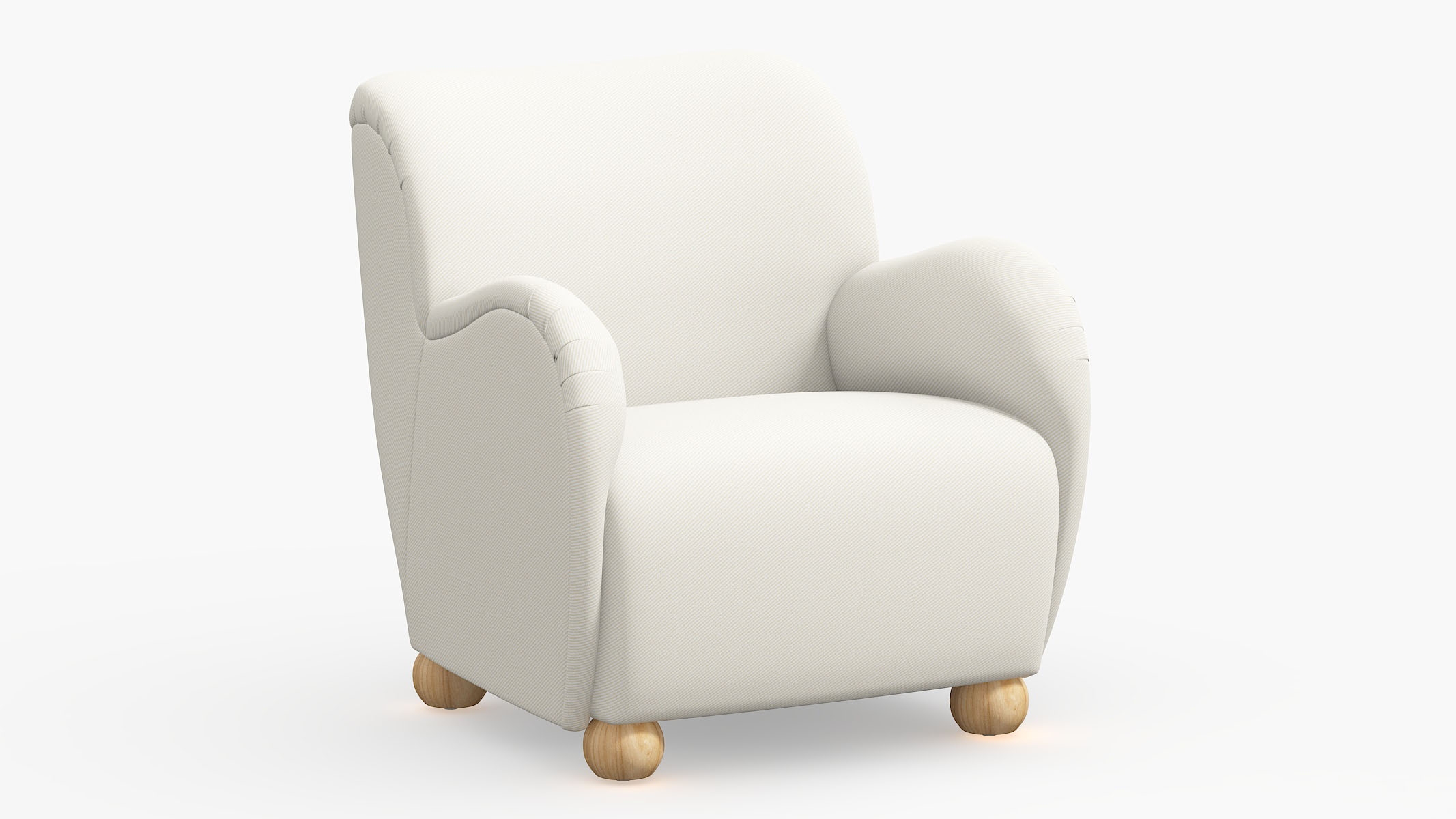 Bun Foot Accent Chair, Natural Twill - Image 0