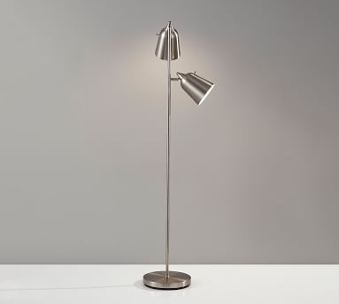 Grande Metal Floor Lamp, Brushed Steel - Image 2