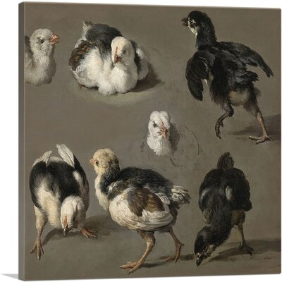 ARTCANVAS Seven Chicks Canvas Art Print By Melchior D-Hondecoeter - Image 0