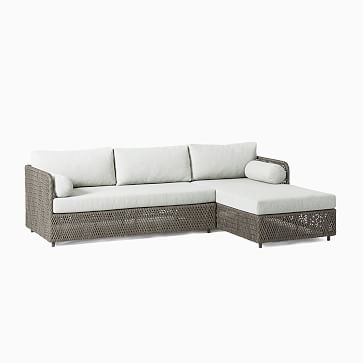Coastal Outdoor 98 in 2-Piece Chaise Sectional, Silverstone - Image 1
