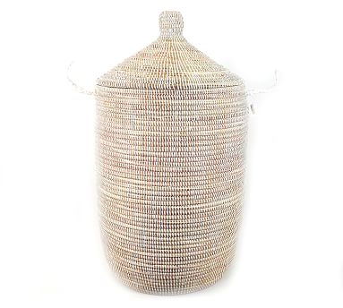 Tilda Woven Basket, White - Large - Image 0