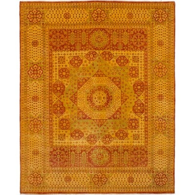 One-of-a-Kind Molti Hand-Knotted 2010s Jamshidpour Yellow/Red 8'1" x 10'1" Wool Area Rug - Image 0