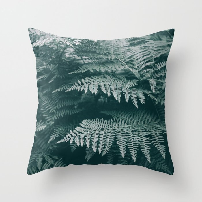Ferns Iv Throw Pillow by Hannah Kemp - Cover (20" x 20") With Pillow Insert - Indoor Pillow - Image 0