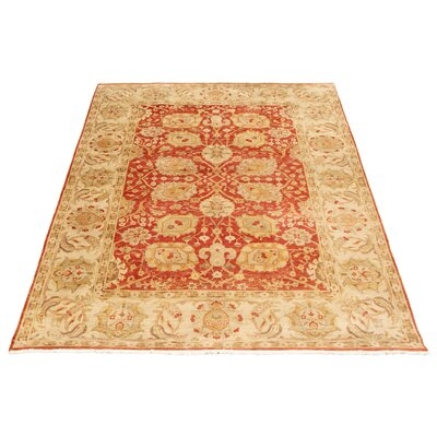 One-of-a-Kind Deshaundra Hand-Knotted New Age 5'11" x 8'8" Wool Area Rug in Beige/Orange - Image 0