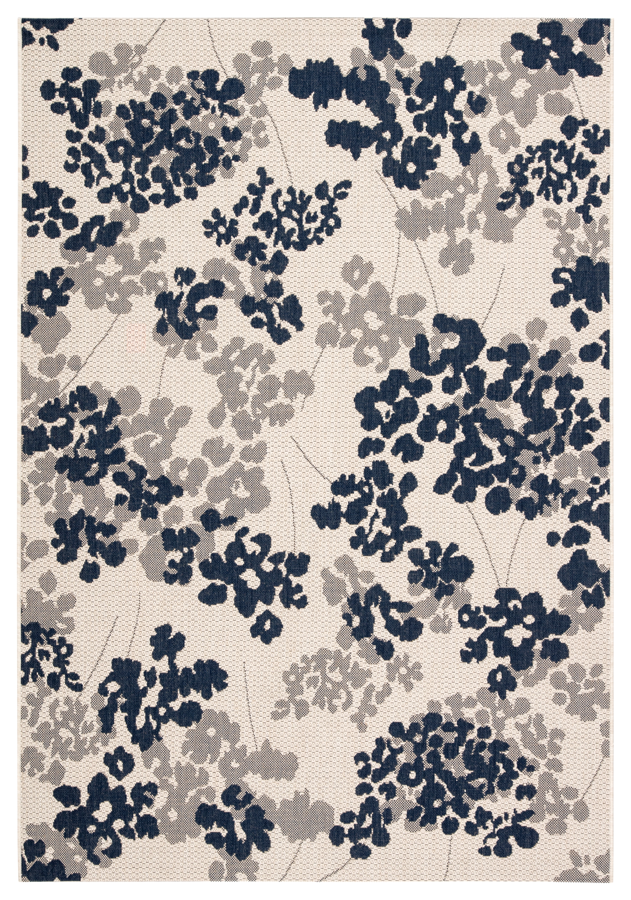 Mariner Indoor/ Outdoor CATAMARAN - CAM07 Floral Blue/ Gray Area Rug (8'9"X12'5") - Image 0